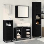 vidaXL Ensemble de mobilier de salle de bain 3 Pièces Chêne noir