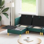 vidaXL Canapé modulaire avec rangement 5 Pièces Vert foncé Tissu