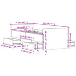 vidaXL Cadre de lit tête de lit et pied de lit chêne fumé 75x190 cm