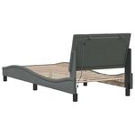 vidaXL Cadre de lit sans matelas Hanko gris foncé 90x200 cm tissu