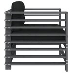 vidaXL Chaises de jardin et coussins lot de 2 gris bois de pin massif