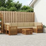 vidaXL Ensemble de canapés d'extérieur 8 pc Naturel et Beige