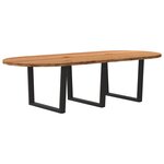vidaXL Table à manger marron clair bois de chêne massif ovale