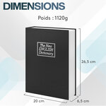 ACROPAQ Coffre Fort Discret à clé Livre- Coffre-fort a clé 26 5X20X6 5 cm simulé en livre- Sécurisez vos objets- Noir