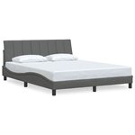 vidaXL Cadre de lit sans matelas gris foncé 160x200 cm tissu
