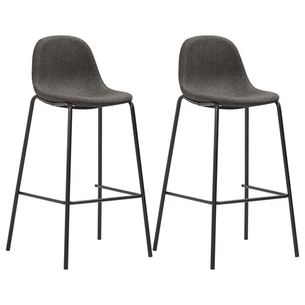 vidaXL Chaises de bar lot de 2 gris foncé tissu