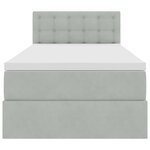 vidaXL Lit de Rangement avec matelas Gris clair 90 x 190 cm Velours