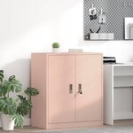 vidaXL Armoire de rangement Rose 80 x 40 x 90 cm Acier