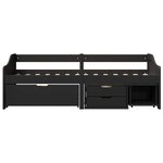 vidaXL Lit de jour avec 3 tiroirs sans matelas IRUN noir 90x200 cm