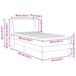 vidaXL Cadre de lit avec matelas Gris 90 x 190 cm Polyester