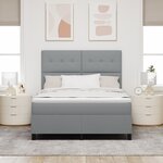 vidaXL Lit à sommier avec matelas Gris Clair 140x200 cm Tissu