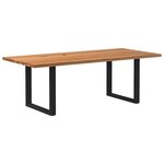 vidaXL Table à manger marron clair bois de chêne massif rectangulaire