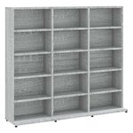 vidaXL Armoire à CD Sonoma gris 100x23x89 5 cm Bois d'ingénierie