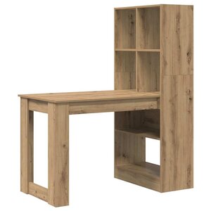 vidaXL Bureau chêne artisanal 122 x 67 x 145 cm Bois d'ingénierie