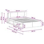 vidaXL Cadre de lit avec rangement Chêne artisanal 135 x 190 cm