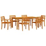 vidaXL Ensemble de salle à manger de jardin en bois d'acacia de 7 pièces