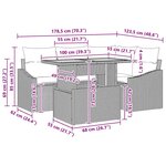 vidaXL Ensemble de canapé de jardin 5 Pièces Gris Poly rotin