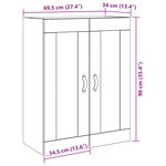 Armoire murale vidaXL avec portes en verre Chêne artisanal 69 5x34x90 cm