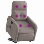 vidaXL Fauteuil inclinable de massage électrique Taupe Tissu