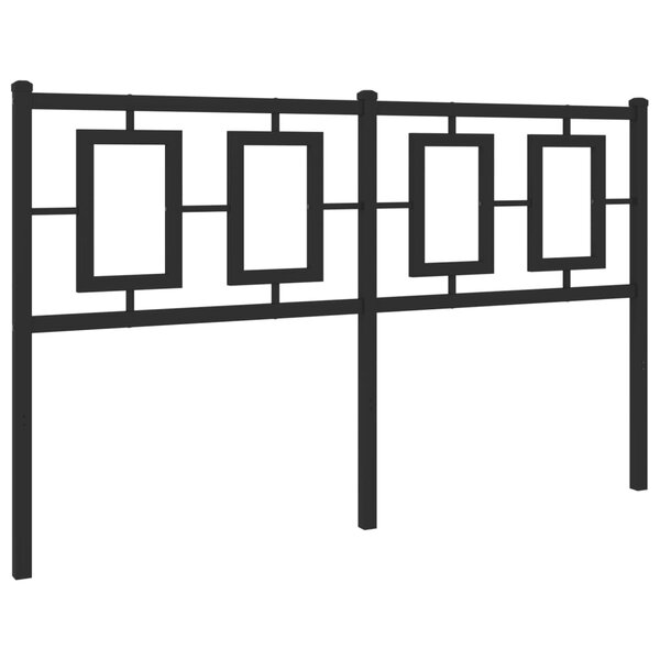 vidaXL Tête de lit métal noir 140 cm
