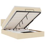 vidaXL Lit ottoman avec matelas et LED crème 140x190 cm tissu