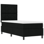 vidaXL Lit à ressorts avec matelas et lumières LED  noir  80 x 200 cm en tissu