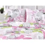 Parure de lit - housse de couette 220 x 240 + 2 taies d'oreiller 60 x 60 65 coton- Rose