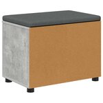 vidaXL Banc d'entrée avec coussin Gris béton 60 x 38 x 46 cm