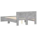 vidaXL Cadre de lit avec tête de lit et LED gris béton 135x190 cm
