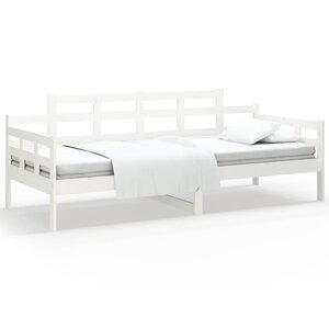 vidaXL Lit de jour sans matelas blanc bois de pin massif 90x190 cm