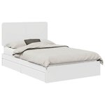 vidaXL Lit de Rangement Blanc 120 x 190 cm Bois d'ingénierie