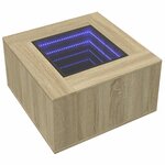 vidaXL Table basse avec LED chêne sonoma 60x60x40 cm bois d'ingénierie