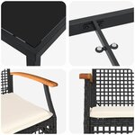 vidaXL Ensemble de salle à manger pour jardin 7 Pièces Noir Rotin