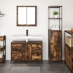Set de meubles de salle de bain 2 pièces en bois d'ingénierie chêne fumé