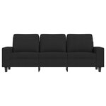 vidaXL Canapé à 3 places avec repose-pieds Noir 180 cm Tissu