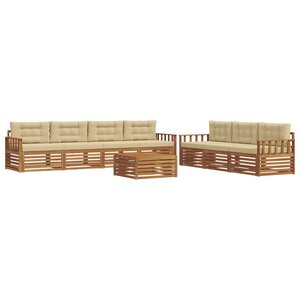 vidaXL Ensemble de canapés d'extérieur 8 pc Naturel et Beige