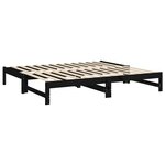 vidaXL Lit coulissant sans matelas noir 2x(90x190) cm