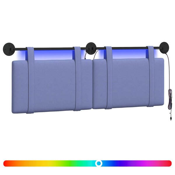 vidaXL Tête de lit suspendue Bleu denim Tissu