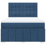 vidaXL Sommier à lattes de lit avec matelas Bleu 140x190 cm Tissu