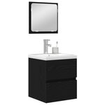 vidaXL Ensemble de mobilier de salle de bain 2 Pièces Chêne noir et Blanc