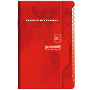 Carnet répertoire piqué 11x17 (A6+) 96 pages couleur aléatoire CALLIGRAPHE