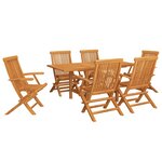 vidaXL Salon de jardin 7 Pièces Bois de teck massif