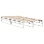 vidaXL Lit bibliothèque sans matelas blanc 100x200 cm bois massif