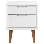 vidaXL Table de chevet MOLDE Blanc 40x35x48 cm Bois de pin massif