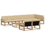 vidaXL Ensemble de canapés d'extérieur 9 pc Blanc et Beige