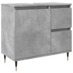 vidaXL Ensemble de meubles de salle de bain 3 Pièces gris béton