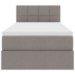 vidaXL Lit de rangement LED avec matelas Taupe 100 x 200 cm Tissu