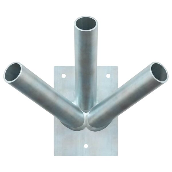 vidaXL Support de mât de drapeau Argent 10.5 x 7.5 cm Acier