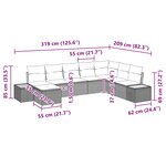 vidaXL Ensemble de canapé de jardin avec coussin 9 Pièces Noir Polyrotin