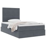 vidaXL Lit avec rangement et matelas Gris foncé 120 x 200 cm Velours